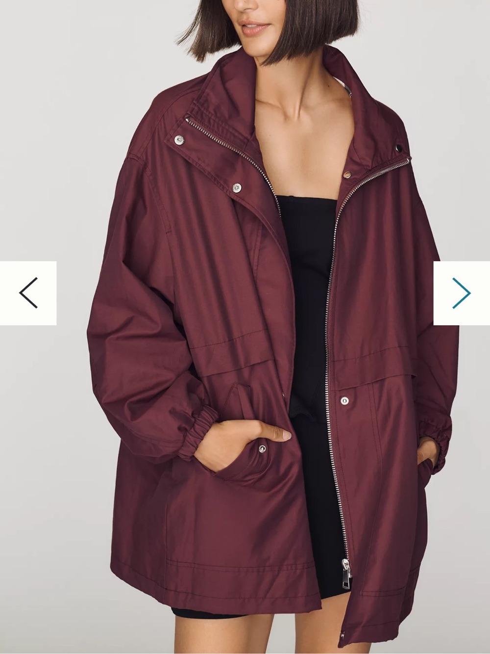 NWT Maeve Funnel Neck Tech Jacket - Size M - Deep Raspberry Rose